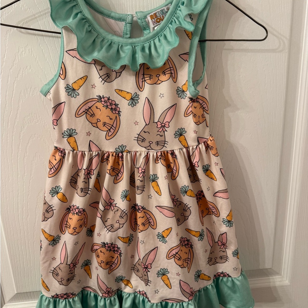 Rebel House Easter bunnies and carrots dress.